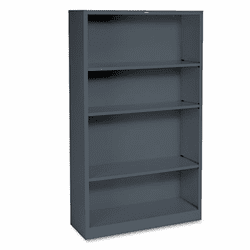 HONS60ABCS Metal Bookcase, 4 Shelves, 34-1/2w x 12-5/8d x 59h, Charcoal By HON COMPANY