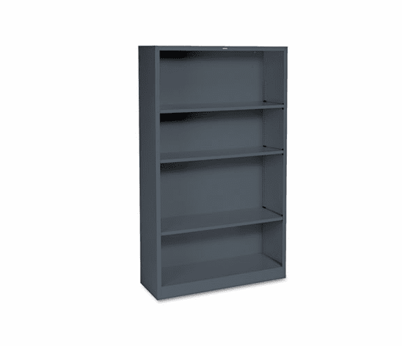 HONS60ABCS Metal Bookcase, 4 Shelves, 34-1/2w x 12-5/8d x 59h, Charcoal By HON COMPANY