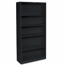 HONS72ABCP Metal Bookcase, 5 Shelves, 34-1/2w x 12-5/8w x 71h, Black By HON COMPANY