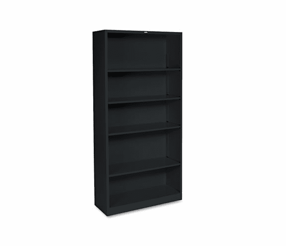HONS72ABCP Metal Bookcase, 5 Shelves, 34-1/2w x 12-5/8w x 71h, Black By HON COMPANY