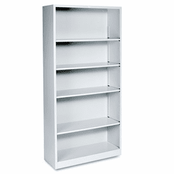 HONS72ABCQ Metal Bookcase, 5 Shelves, 34-1/2w x 12-5/8d x 71h, Light Gray By HON COMPANY