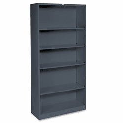 HONS72ABCS Metal Bookcase, 5 Shelves, 34-1/2w x 12-5/8d x 71h, Charcoal By HON COMPANY