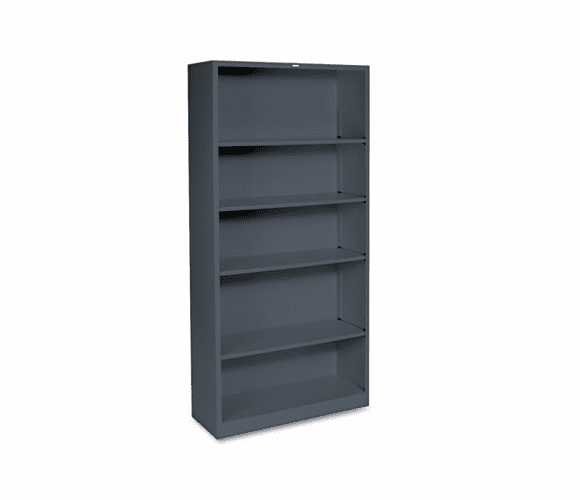 HONS72ABCS Metal Bookcase, 5 Shelves, 34-1/2w x 12-5/8d x 71h, Charcoal By HON COMPANY