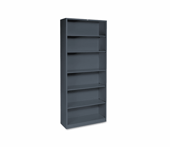 HONS82ABCS Metal Bookcase, 6 Shelves, 34-1/2w x 12-5/8d x 81-1/8h, Charcoal By HON COMPANY