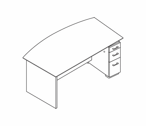 HONVN070RK15FF Announce Right Pedestal Desk, Glass Modesty Panel, 72w x 36d, Shaker Cherry By HON COMPANY