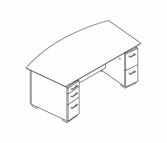 HONVN072DK15FF Announce Double Pedestal Desk, Veneer Modesty Panel, 72w x 36d, Shaker Cherry By HON COMPANY