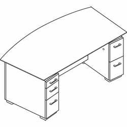 HONVN072DK15FF Announce Double Pedestal Desk, Veneer Modesty Panel, 72w x 36d, Shaker Cherry By HON COMPANY