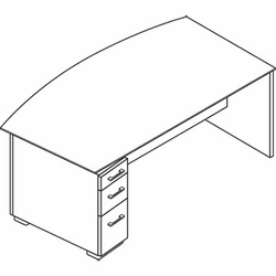 HONVN072LK15FF Announce Left Pedestal Desk, Veneer Modesty Panel, 72w x 36d, Shaker Cherry By HON COMPANY