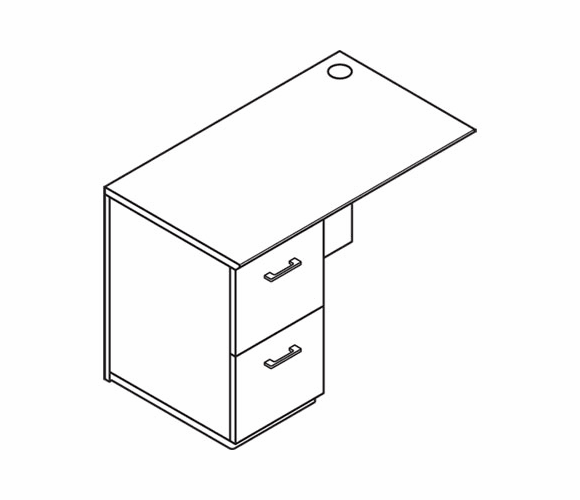 HONVN122LK1S5NN Announce Series Left Pedestal Return, 42w x 24d x 29-1/2h, Mahogany By HON COMPANY