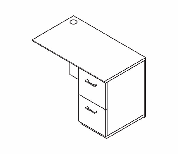 HONVN122RK1S5FF Announce Series Right Pedestal Return, 42w x 24d x 29-1/2h, Shaker Cherry By HON COMPANY