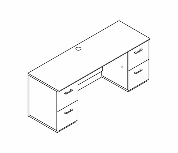 HONVN271DK1S5FF Announce Series Kneespace Credenza, 72w x 24d x 29-1/2h, Shaker Cherry By HON COMPANY