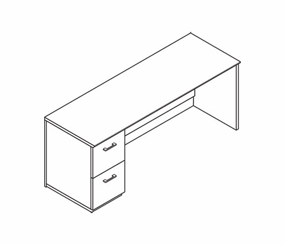 HONVN271LK1S5HH Announce Series Left Pedestal Credenza, 72w x 24d x 29-1/2h, Bourbon Cherry By HON COMPANY