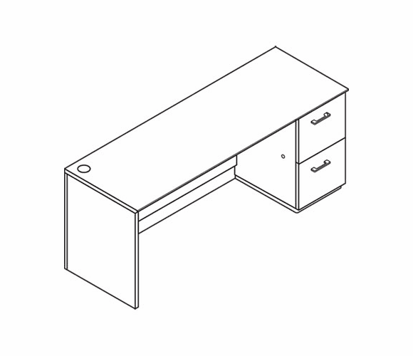 HONVN271RK1S5HH Announce Series Right Pedestal Credenza, 72w x 24d x 29-1/2h, Bourbon Cherry By HON COMPANY