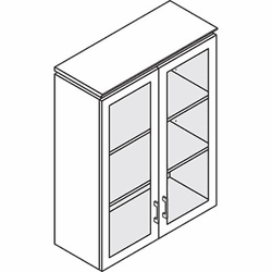 HONVN614GK15FF Announce Series Bookcase Hutch, Glass Doors, 36w x 14-3/4d x 48h, Shaker Cherry By HON COMPANY