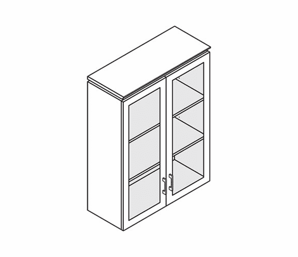 HONVN614GK15FF Announce Series Bookcase Hutch, Glass Doors, 36w x 14-3/4d x 48h, Shaker Cherry By HON COMPANY