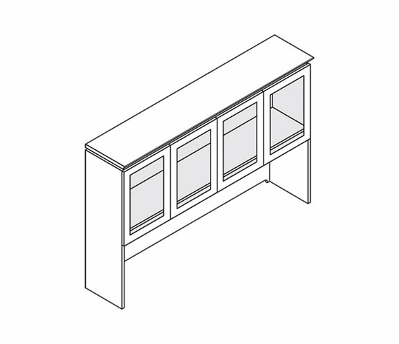 HONVN707GK5HH Announce Stack-on Storage Unit, Glass Doors, 72w x 14-3/4d x 48h, Bourbon Cherry By HON COMPANY