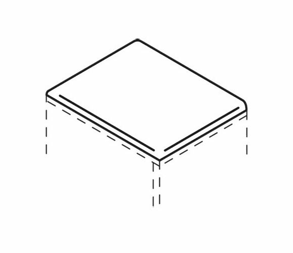 HONVN901XAB10 Announce Series Mobile Seat Pedestal Top Pad, 15-13/16w x 20-1/2d x 3/4h, Black By HON COMPANY