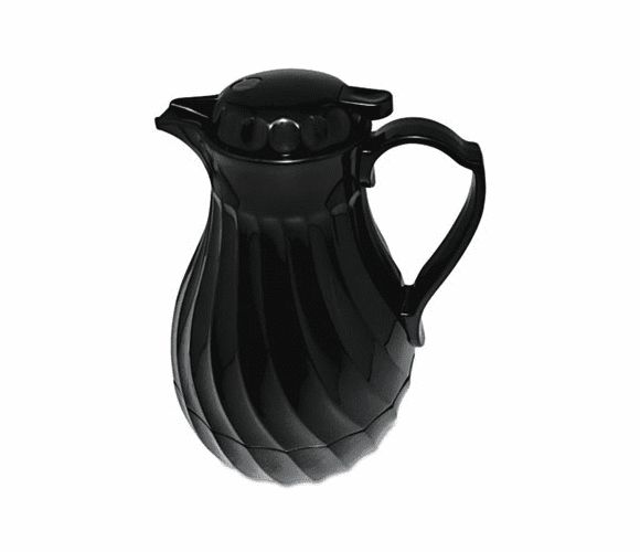 HOR402264B Poly Lined Carafe, Swirl Design, 64 oz. Capacity, Black By HORMEL CORP
