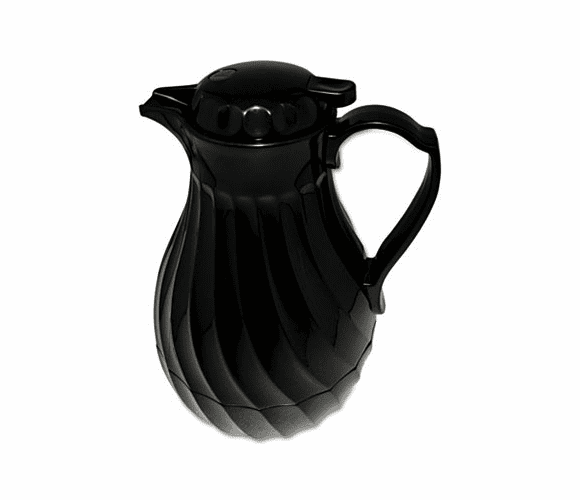 HOR4022B Poly Lined Carafe, Swirl Design, 40 oz. Capacity, Black By HORMEL CORP
