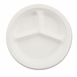 HTMVESTRYCT Paper Dinnerware, 3-Compartment Plate, 10-1/4" Diameter, White, 500/Carton By HUHTAMAKI