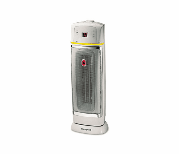 HWLHZ3750GP 1500W Oscillating Ceramic Heater, 9-3/8 x 9-1/2 x 22-3/4, Chrome/Gray By HONEYWELL ENVIRONMENTAL