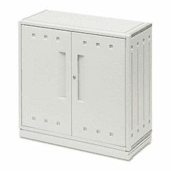 ICE20663 SnapEase Storage Cabinet, Resin, 36w x 16d x 35h, Platinum By ICEBERG ENTERPRISES