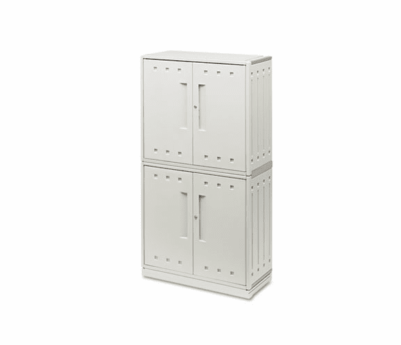 ICE20673 SnapEase Storage Cabinet, Resin, 36w x 16d x 70h, Platinum By ICEBERG ENTERPRISES