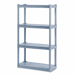 ICE20842 Rough N Ready 4 Shelf Open Storage System, Resin, 32w x 13d x 54h, Charcoal By ICEBERG ENTERPRISES