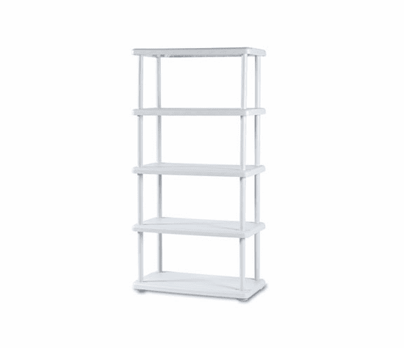 ICE20853 Rough N Ready 5 Shelf Open Storage System, Resin, 36w x 18d x 74h, Platinum By ICEBERG ENTERPRISES