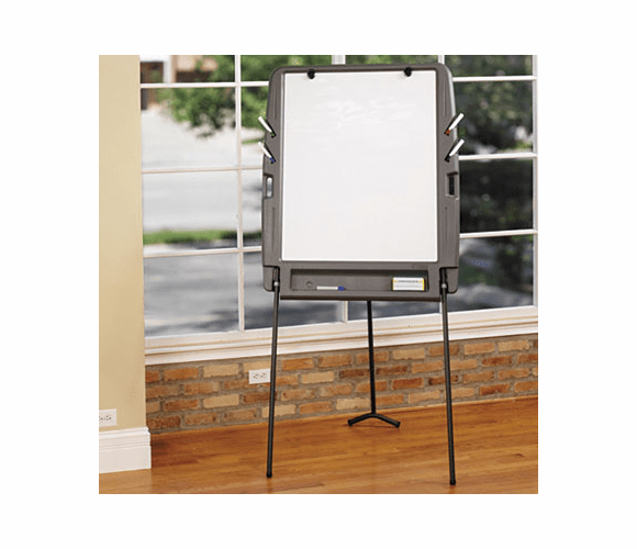 ICE30227 Portable Flipchart Easel w/Dry Erase Surface, Resin, 35w x 30d x 73h, Charcoal By ICEBERG ENTERPRISES