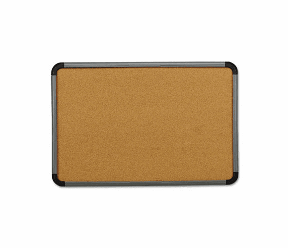 ICE35037 Ingenuity Cork Bulletin Board, Resin Frame, 36 x 24, Charcoal Frame By ICEBERG ENTERPRISES