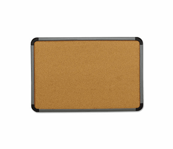 ICE35047 Ingenuity Cork Bulletin Board, Resin Frame, 48 x 36, Charcoal Frame By ICEBERG ENTERPRISES