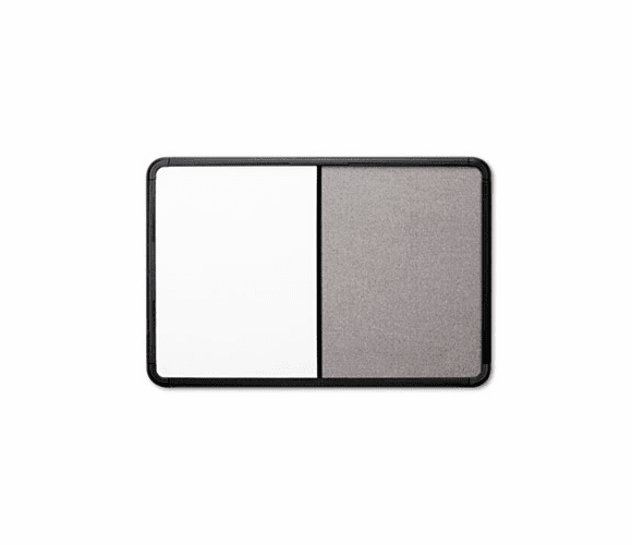 ICE36031 Ingenuity Combo Dry Erase/Fabric Board, Resin Frame, 36 x 24, Black Frame By ICEBERG ENTERPRISES