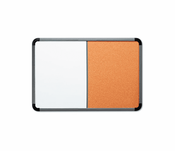 ICE36037 Ingenuity Combo Dry Erase/Cork Board, Resin Frame, 36 x 24, Charcoal Frame By ICEBERG ENTERPRISES