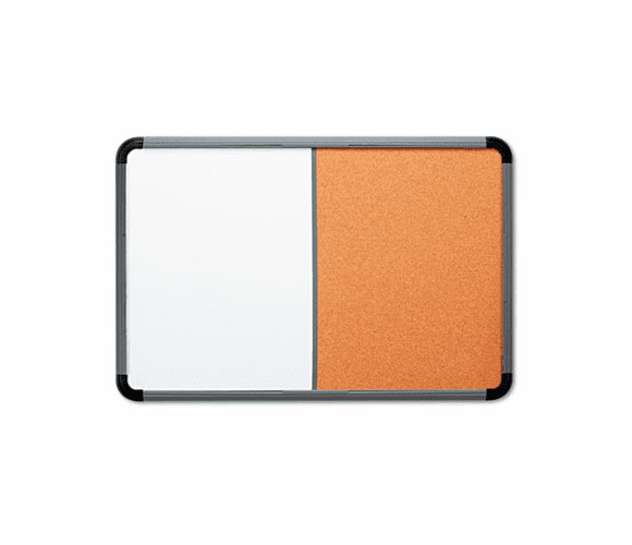 ICE36047 Ingenuity Combo Dry Erase/Cork Board, Resin Frame, 48 x 36, Charcoal Frame By ICEBERG ENTERPRISES