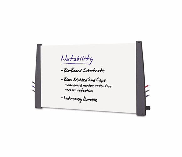 ICE37557 Notability Dry Erase Board, Resin End Caps, 60 x 36, Charcoal Finish By ICEBERG ENTERPRISES
