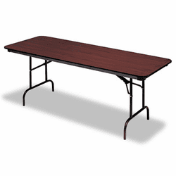 ICE55224 Premium Wood Laminate Folding Table, Rectangular, 72w x 30d x 29h, Mahogany By ICEBERG ENTERPRISES