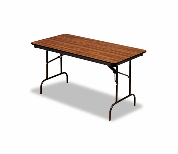 ICE55225 Premium Wood Laminate Folding Table, Rectangular, 72w x 30d x 29h, Oak By ICEBERG ENTERPRISES