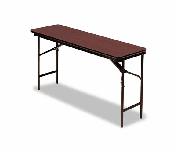 ICE55274 Premium Wood Laminate Folding Table, Rectangular, 60w x 18d x 29h, Mahogany By ICEBERG ENTERPRISES