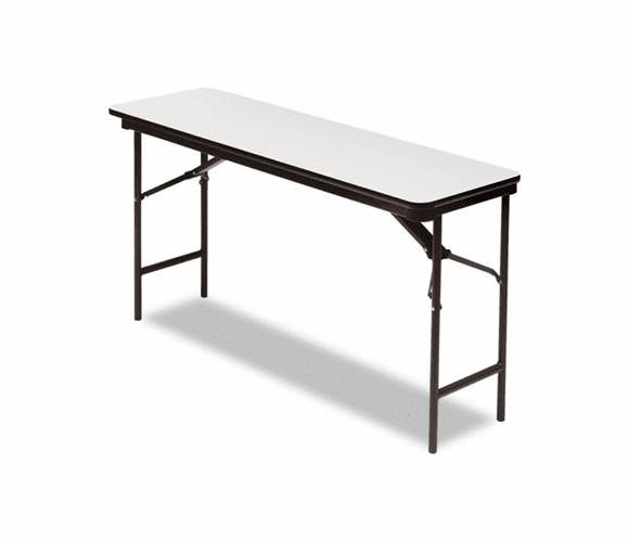ICE55277 Premium Wood Laminate Folding Table, Rectangular, 60w x 18d x 29h, Gray By ICEBERG ENTERPRISES