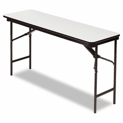 ICE55277 Premium Wood Laminate Folding Table, Rectangular, 60w x 18d x 29h, Gray By ICEBERG ENTERPRISES