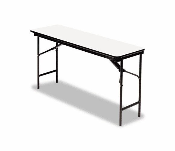 ICE55287 Premium Wood Laminate Folding Table, Rectangular, 72w x 18d x 29h, Gray By ICEBERG ENTERPRISES
