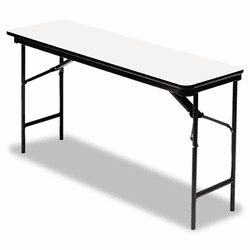 ICE55287 Premium Wood Laminate Folding Table, Rectangular, 72w x 18d x 29h, Gray By ICEBERG ENTERPRISES