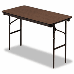ICE55304 Economy Wood Laminate Folding Table, Rectangular, 48w x 24d, Walnut By ICEBERG ENTERPRISES