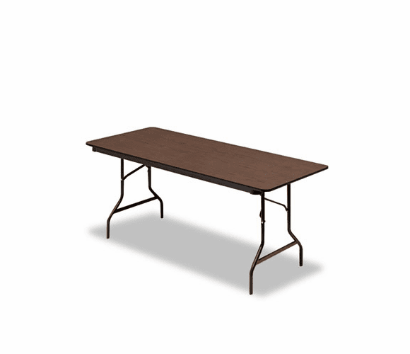 ICE55324 Economy Wood Laminate Folding Table, Rectangular, 72w x 30d, Walnut By ICEBERG ENTERPRISES