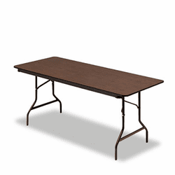 ICE55324 Economy Wood Laminate Folding Table, Rectangular, 72w x 30d, Walnut By ICEBERG ENTERPRISES