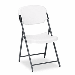 ICE64003 Rough N Ready Resin Folding Chair, Steel Frame, Platinum By ICEBERG ENTERPRISES