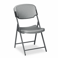 ICE64007 Rough N Ready Resin Folding Chair, Steel Frame, Charcoal By ICEBERG ENTERPRISES