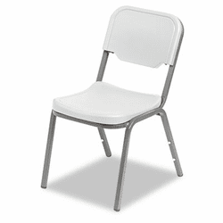 ICE64013 Rough N Ready Original Stack Chair, Resin, Platinum, 4/Carton By ICEBERG ENTERPRISES