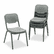 ICE64017 Rough N Ready Original Stack Chair, Resin, Charcoal, 4/Carton By ICEBERG ENTERPRISES